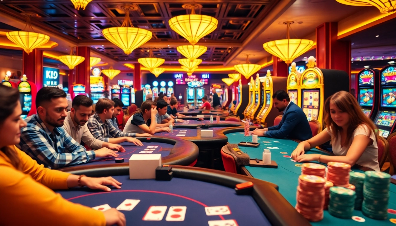 KJC AC 2 showcases an electrifying casino atmosphere with players at gambling tables.