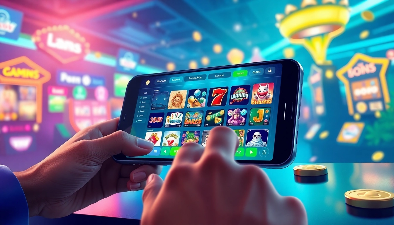 Engaging with the MV88 game on a smartphone in a vibrant gaming scene.