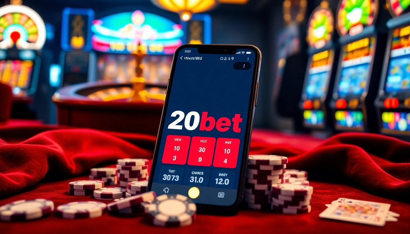 Experience the thrill of winning with the 20bet Download app on a luxurious casino-themed setup.
