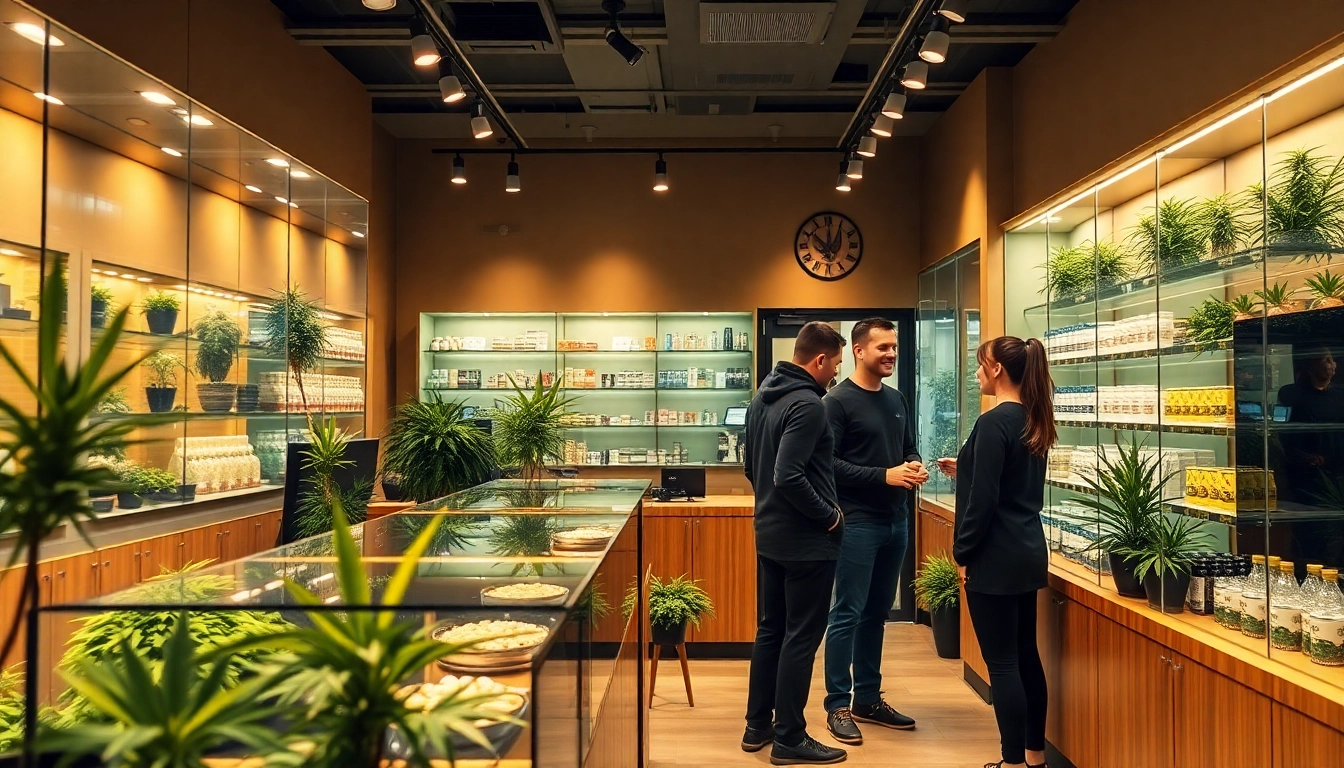 Explore the inviting atmosphere of a dispensary showcasing moonbarguy legal cannabis products, including HHC and CBD.
