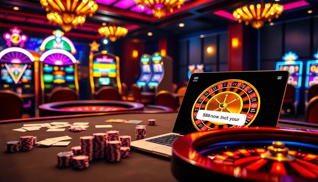 Experience the thrill of online gambling at 888now link with vibrant casino visuals and engaging gaming elements.