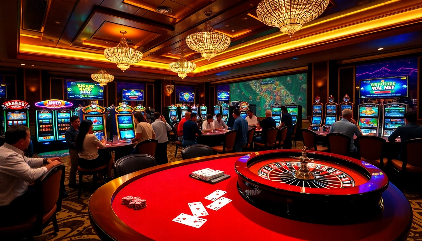 Experience excitement at https://mm88.sh/ playing poker and slots in a luxurious casino setting.