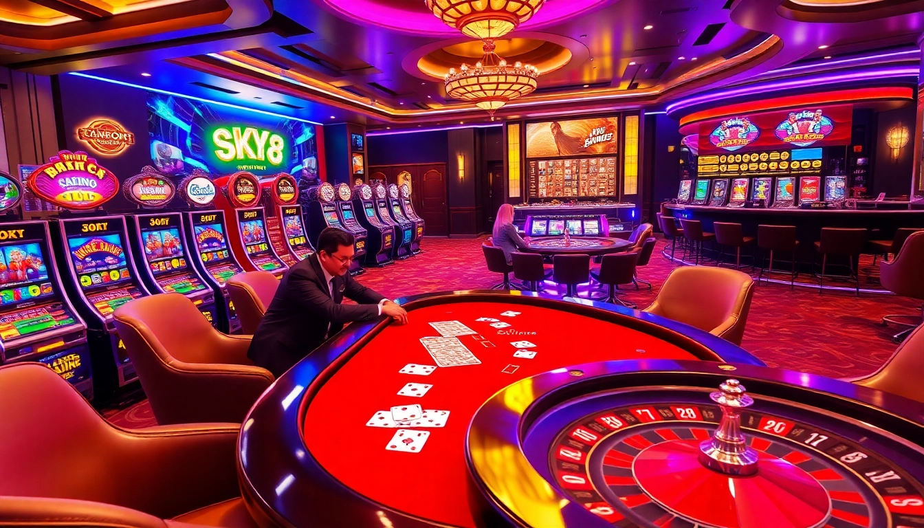 Experience online gaming excitement at sky88 com with vibrant casino tables and thrilling action.
