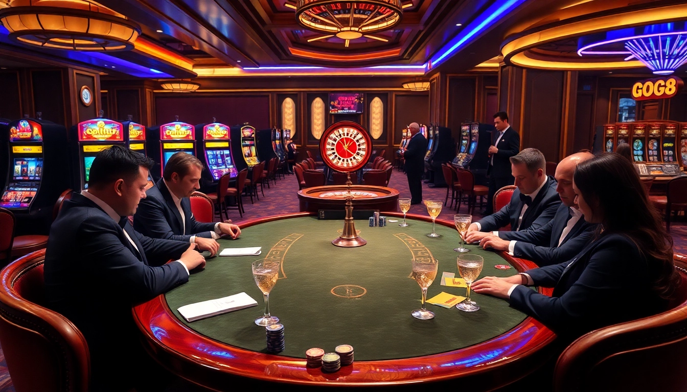 Experience high-stakes poker at GO8's grand casino with luxurious settings and thrilling gameplay.