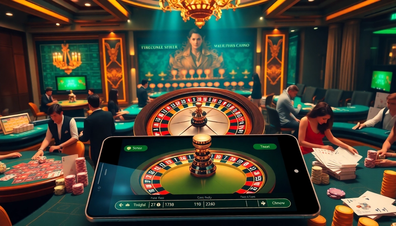 Experience the thrill of mmoo live casino gaming with vibrant roulette wheels and engaging players.