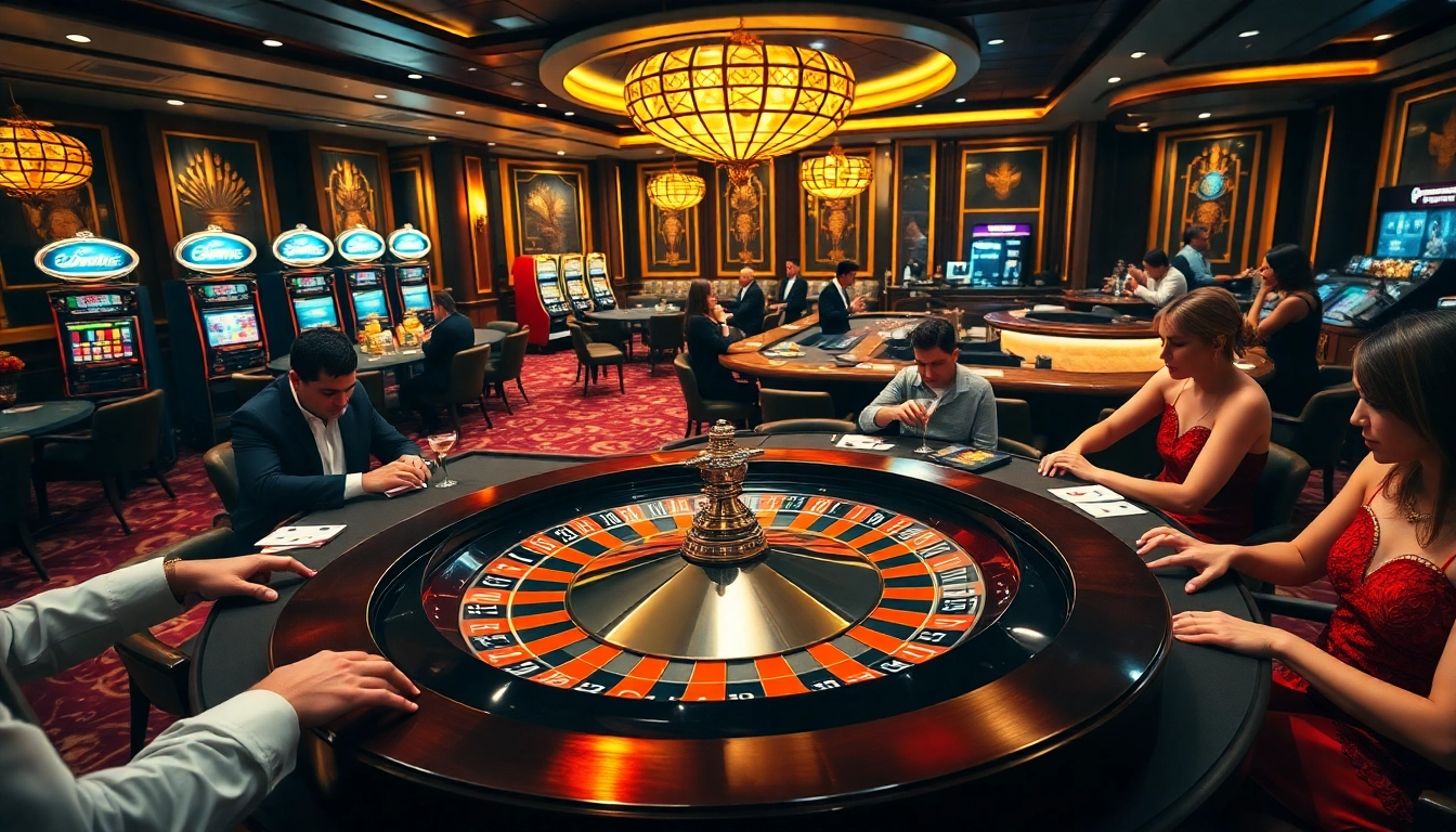 Experience thrilling gameplay at Vua99 casino with luxurious tables and vibrant action.