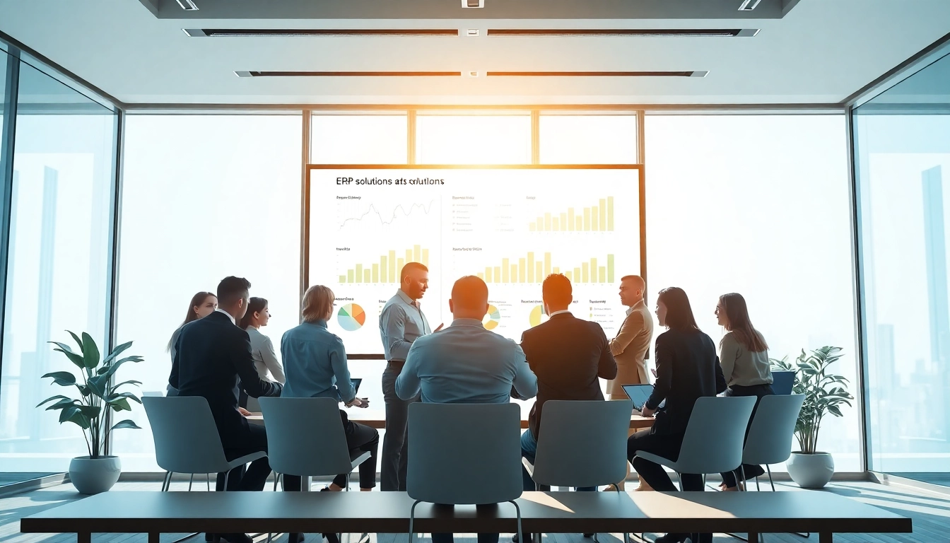 Logo ERP fiyat conversation in a modern office setting showcasing digital solutions.