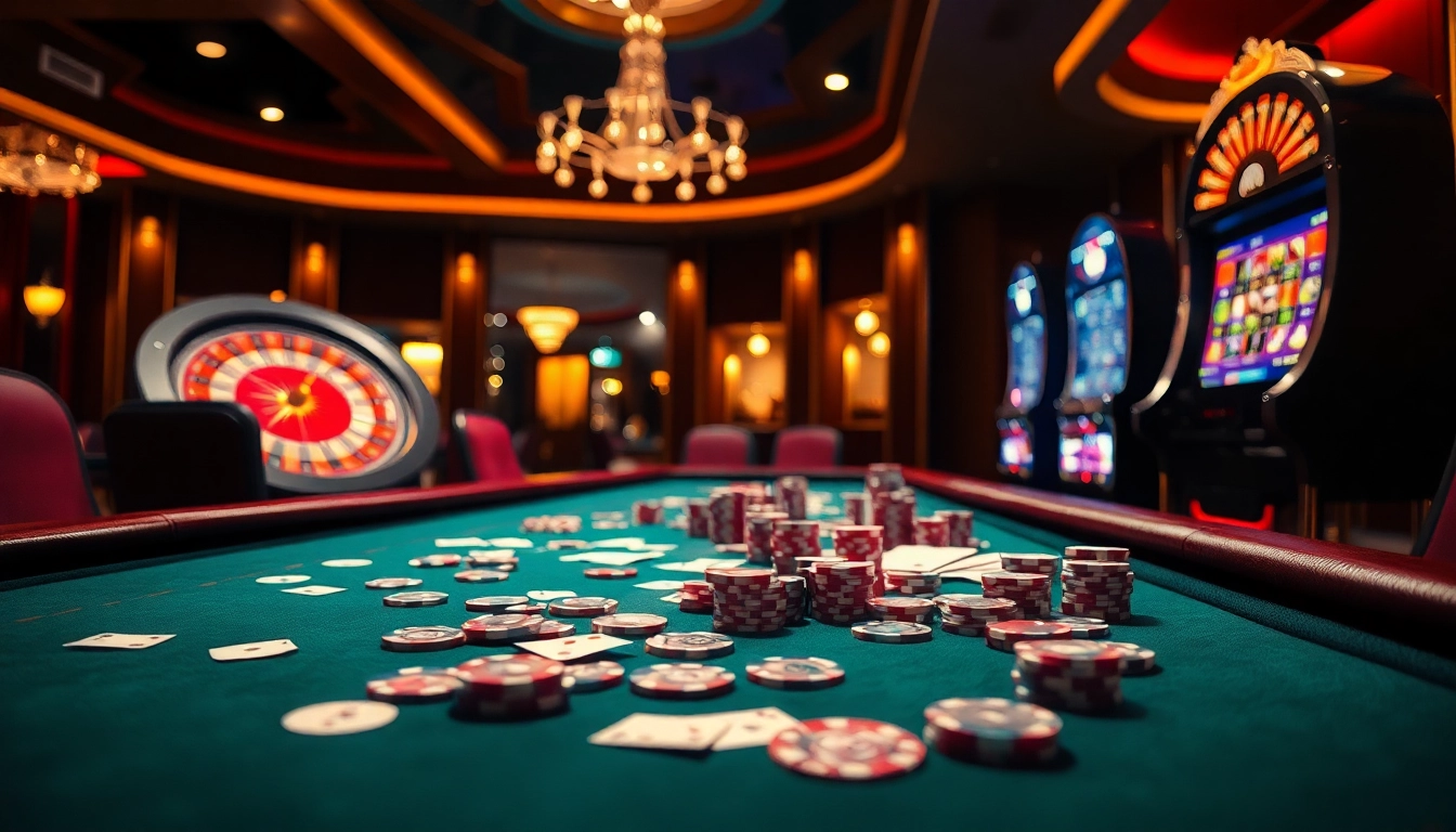 Players strategizing at a casino table highlighted by the keyword okbay, showcasing chips and cards.
