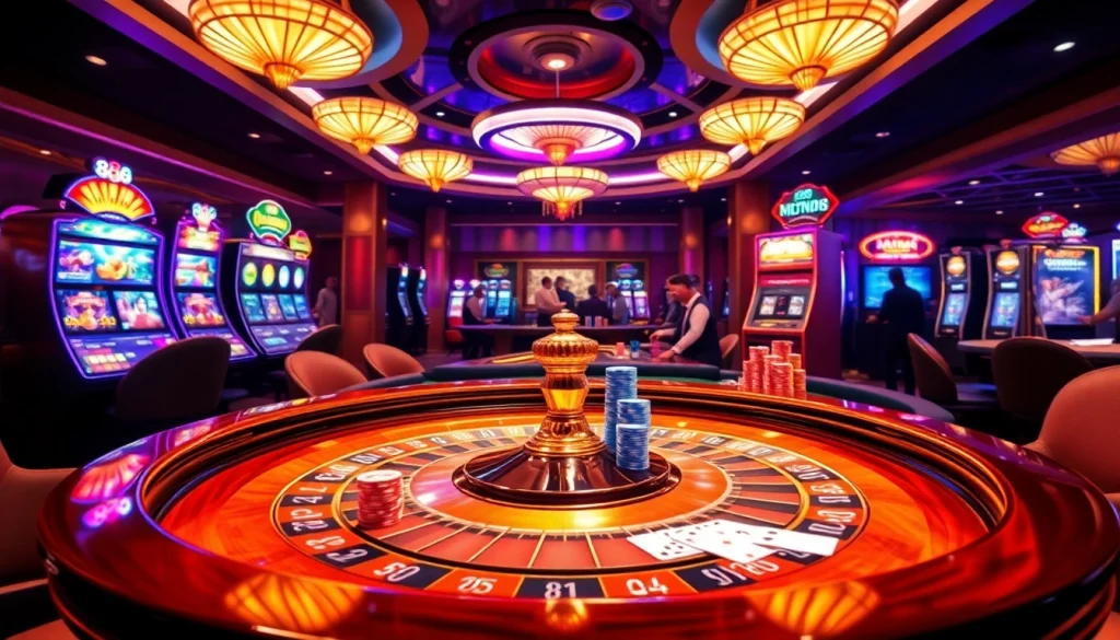 Experience the excitement of nhà cái 888b with luxurious casino tables and vibrant slot games.