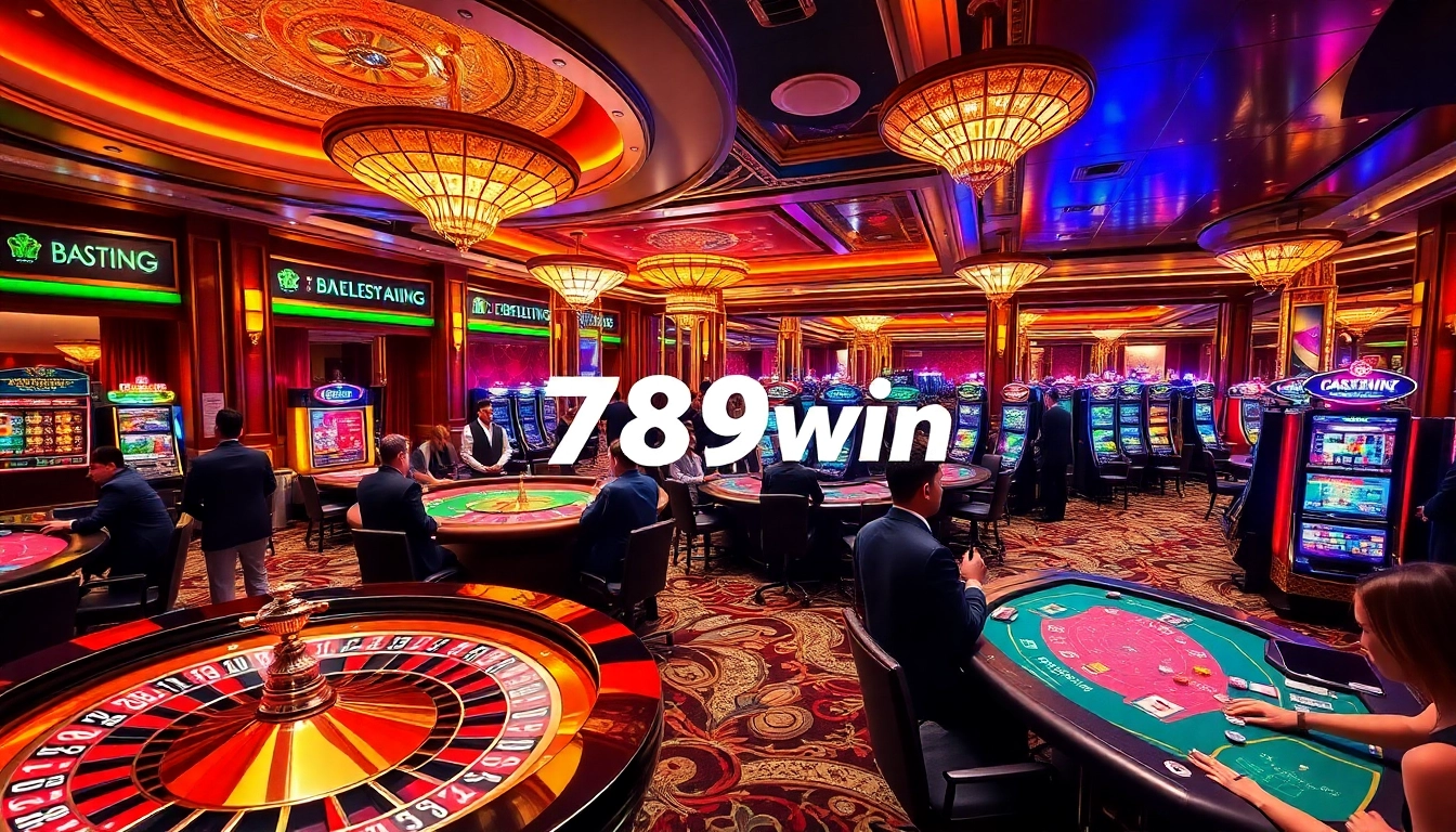 Experience the excitement of gambling at 789win with a vibrant casino scene.