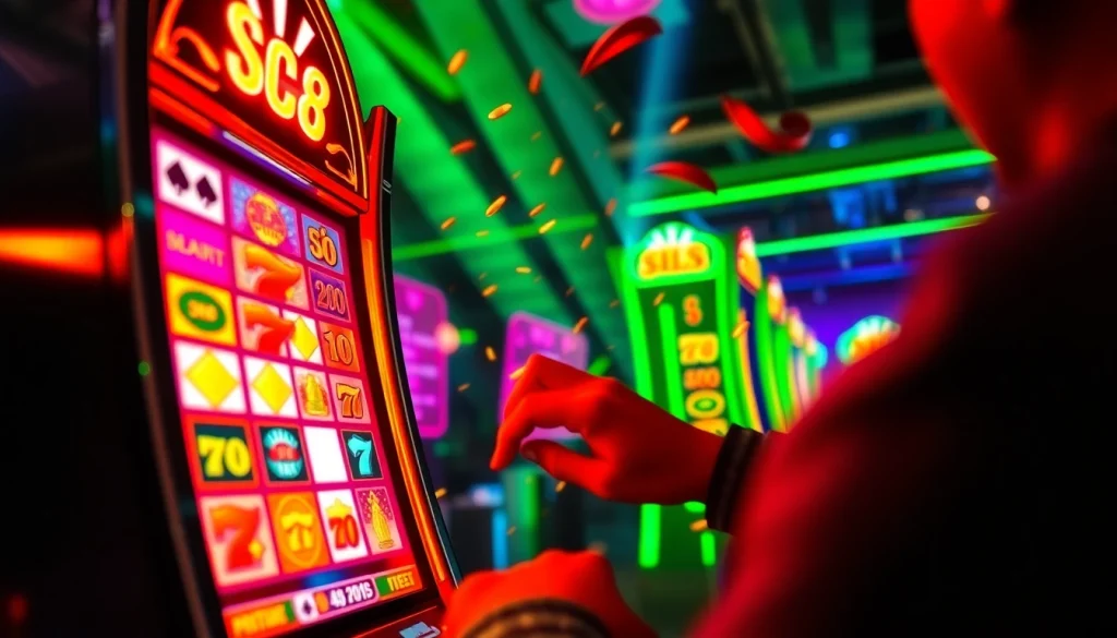 SC88 Slot game featuring a vibrant online slot machine with exciting winnings.
