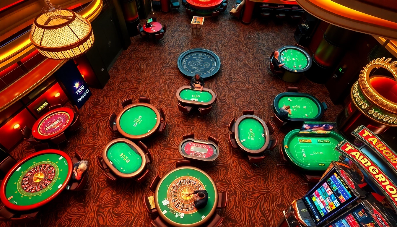 TK88 poker players enjoying a thrilling game at a luxurious casino table.