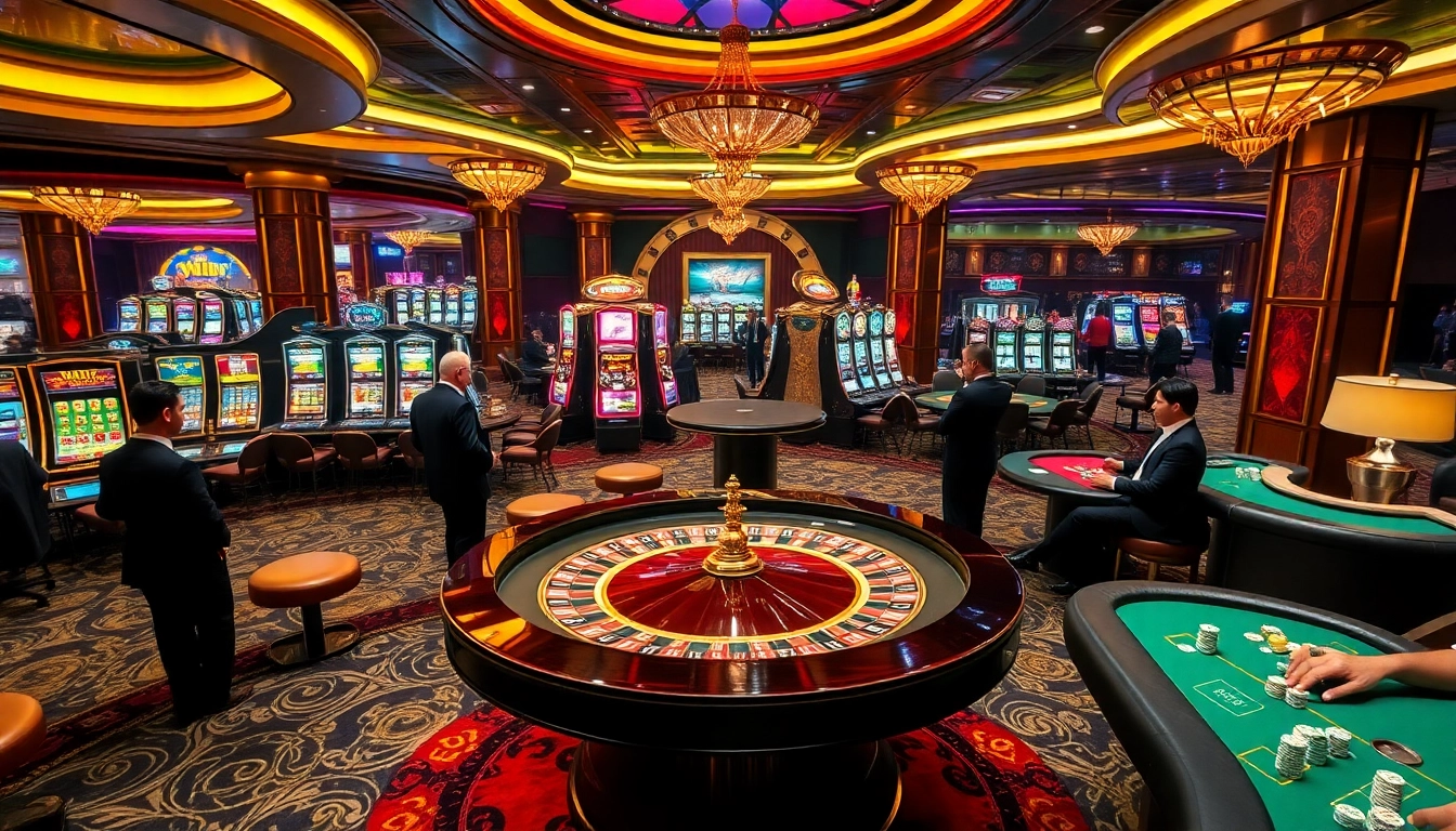 Players strategizing and placing bets at a luxurious casino, enhancing the experience of https://rr88c.mobi/.