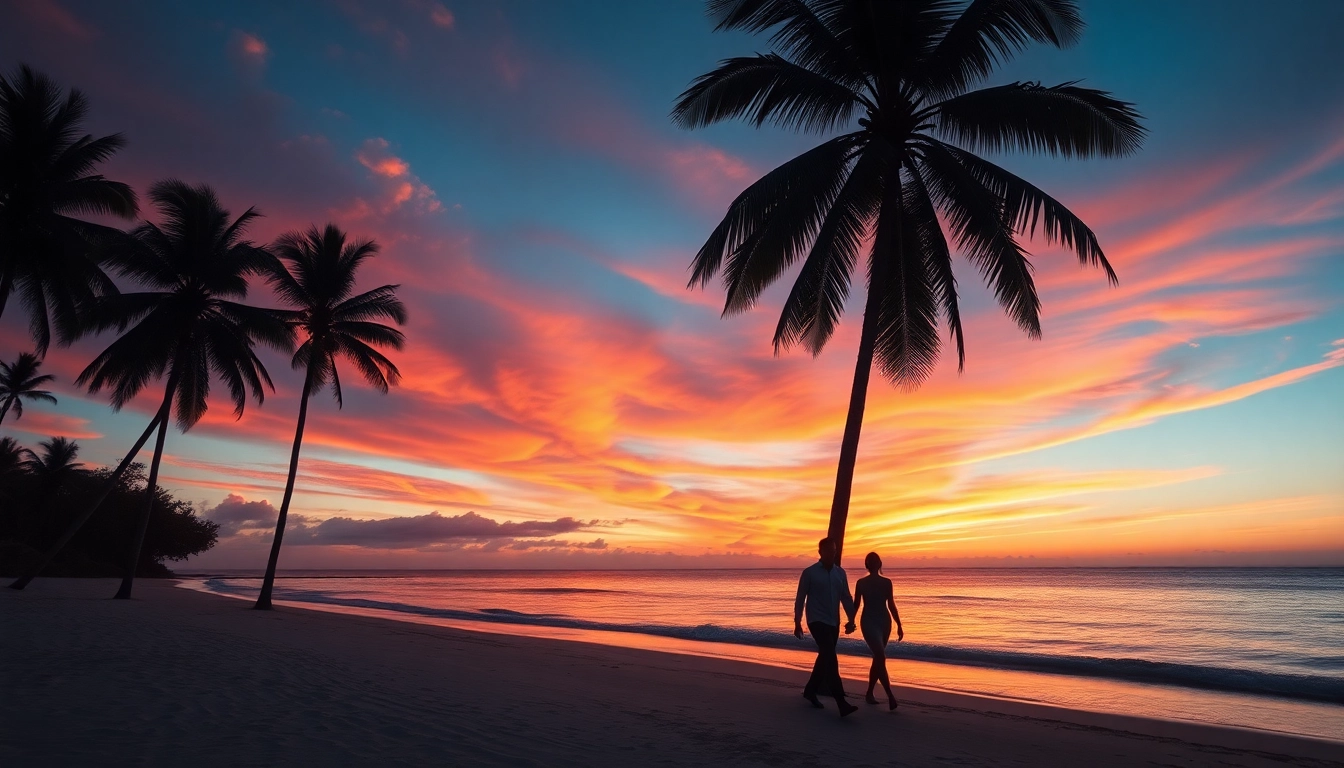 Stunning sunset over a serene beach, showcasing beautiful travel destinations
