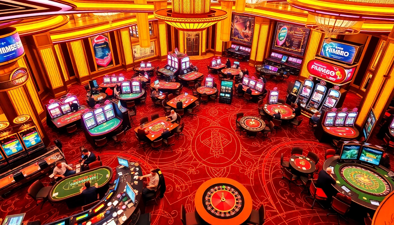 Experience the excitement of HM88 gaming with vibrant casino tables and slot machines.