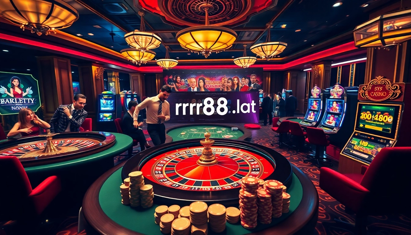 Exciting gambling scene with roulette and poker at https://rr88.lat/ for elite players.