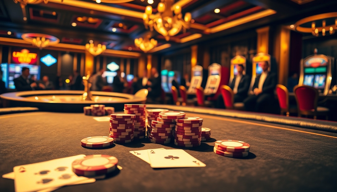Engage in an exhilarating poker game at 789club in a luxurious casino setting.