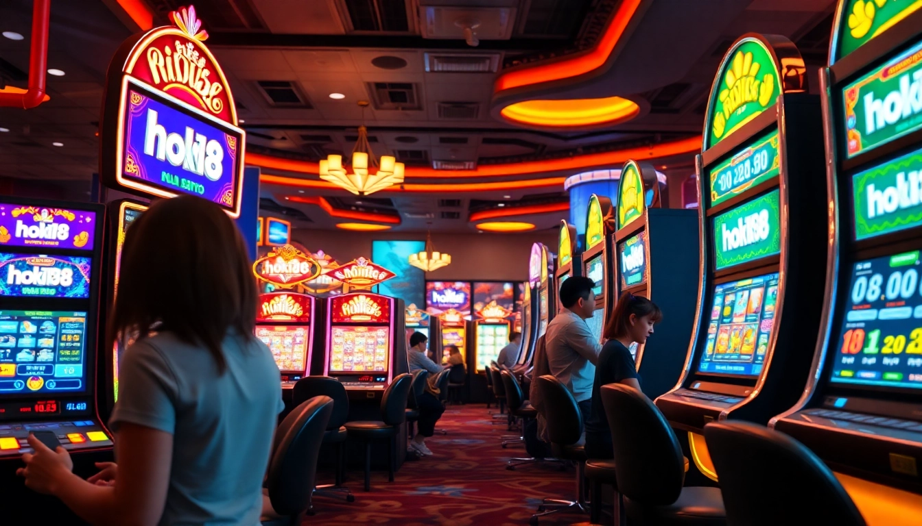 Exciting online gaming experience at hoki138 casino with vibrant slot machines.