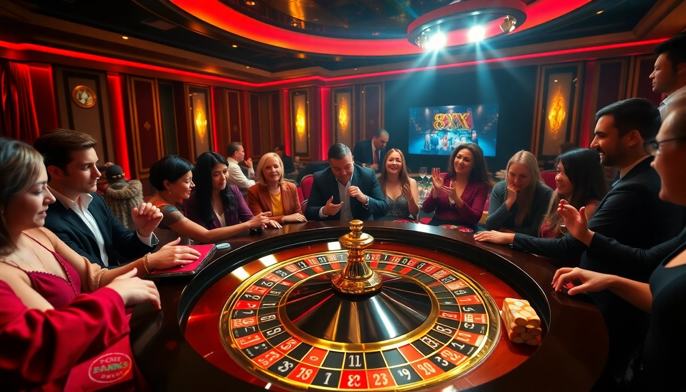 Experience thrilling roulette action at a luxurious casino with stunning 8XX decor and vibrant chips.
