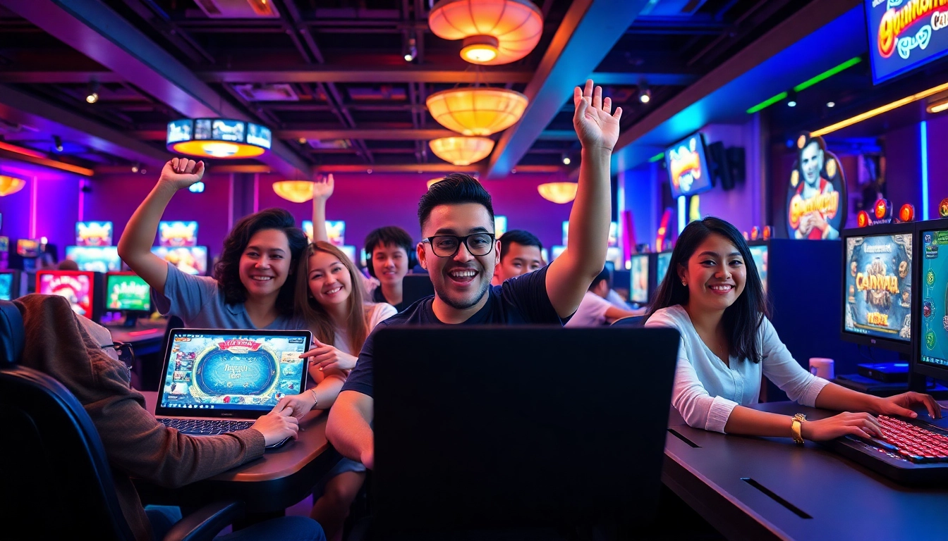 Exciting online gaming scene at https://mm88.agency/ featuring diverse players in a vibrant virtual casino.