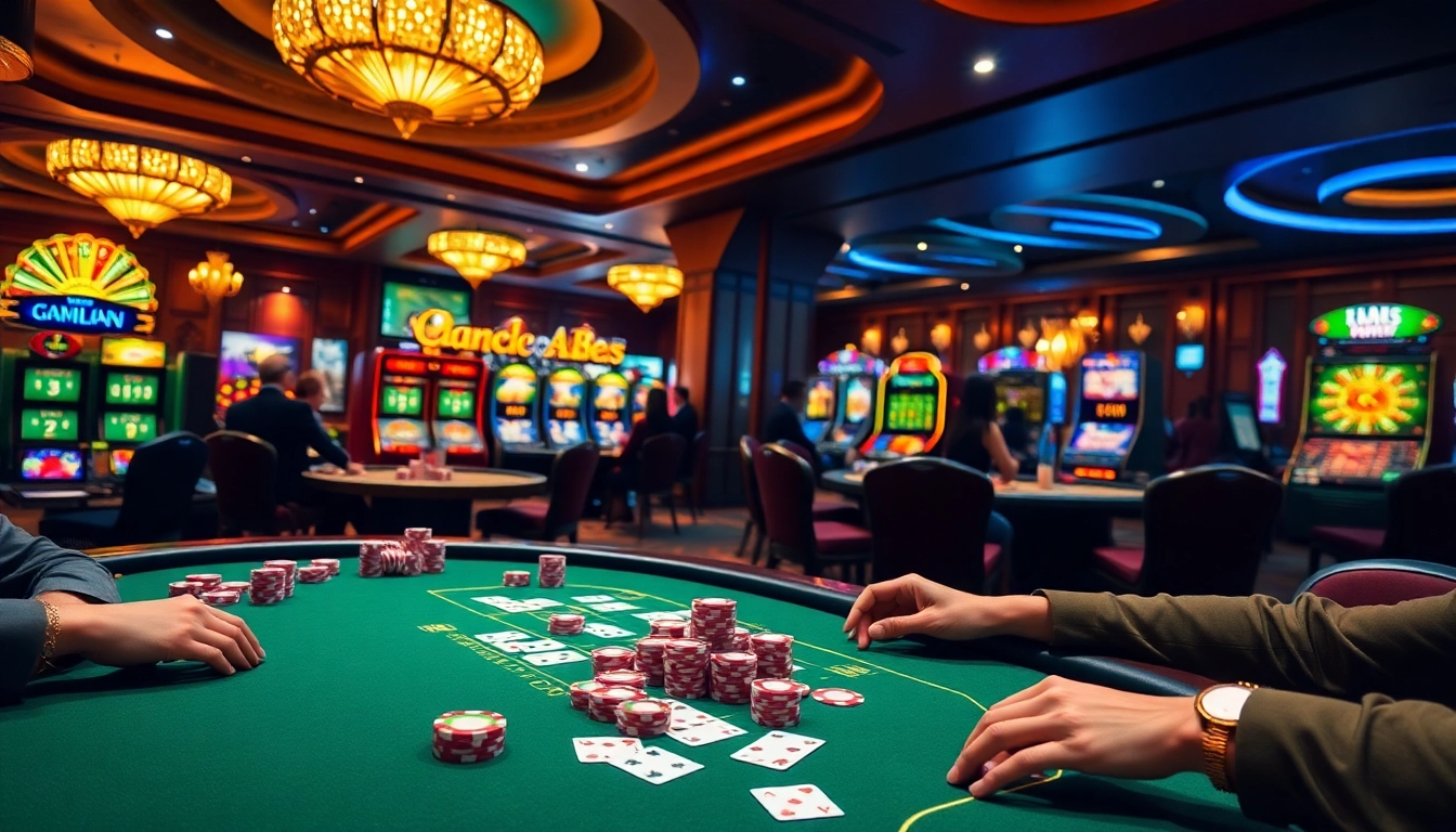 Experience thrilling gameplay at RIKVIP as players strategize at table games like poker and roulette.