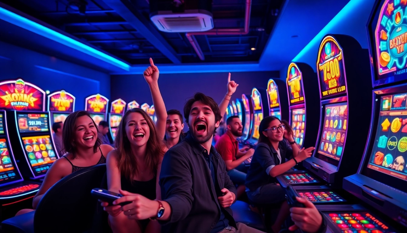 Exciting gaming atmosphere showcasing Kode4d online slots with players engaged.