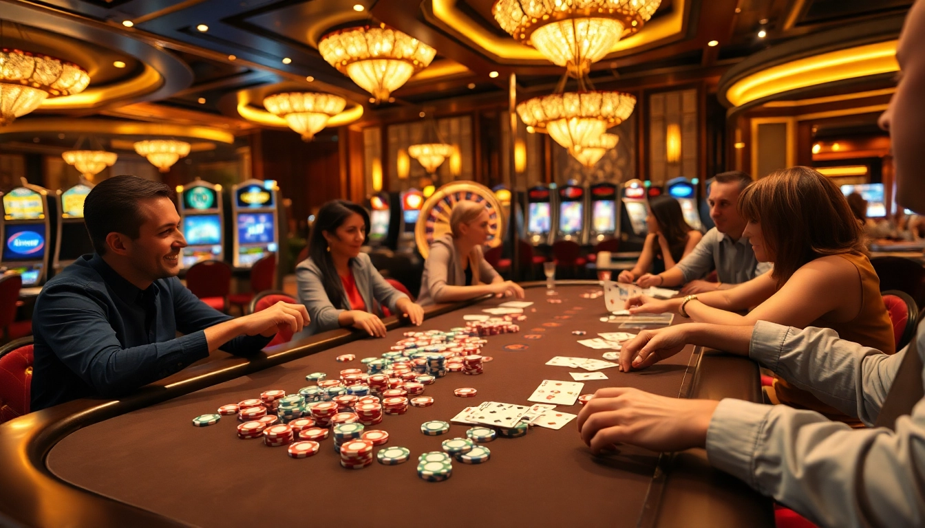 Experience high-stakes gaming at 22JL with vibrant poker chips and a spinning roulette wheel.