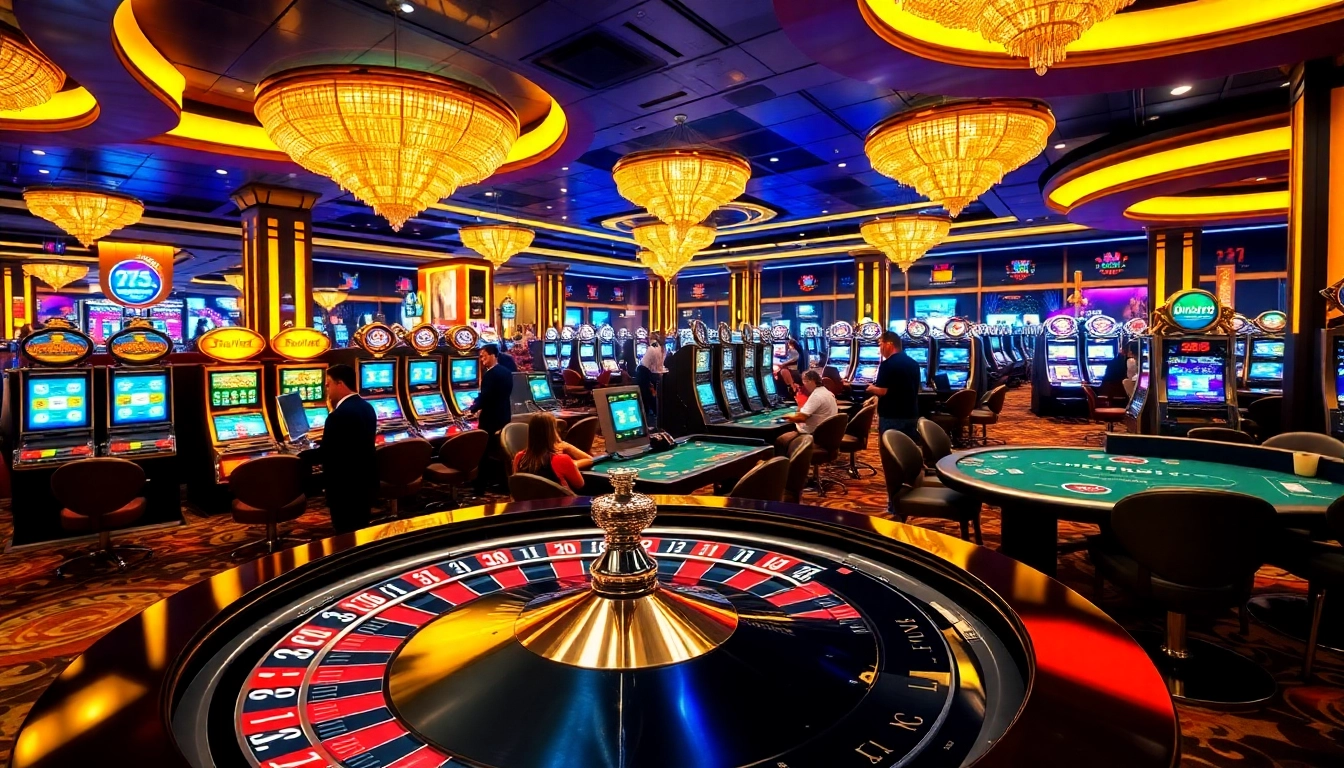 Engaging players enjoy thrilling games at 33win's vibrant casino, featuring roulette and poker tables.