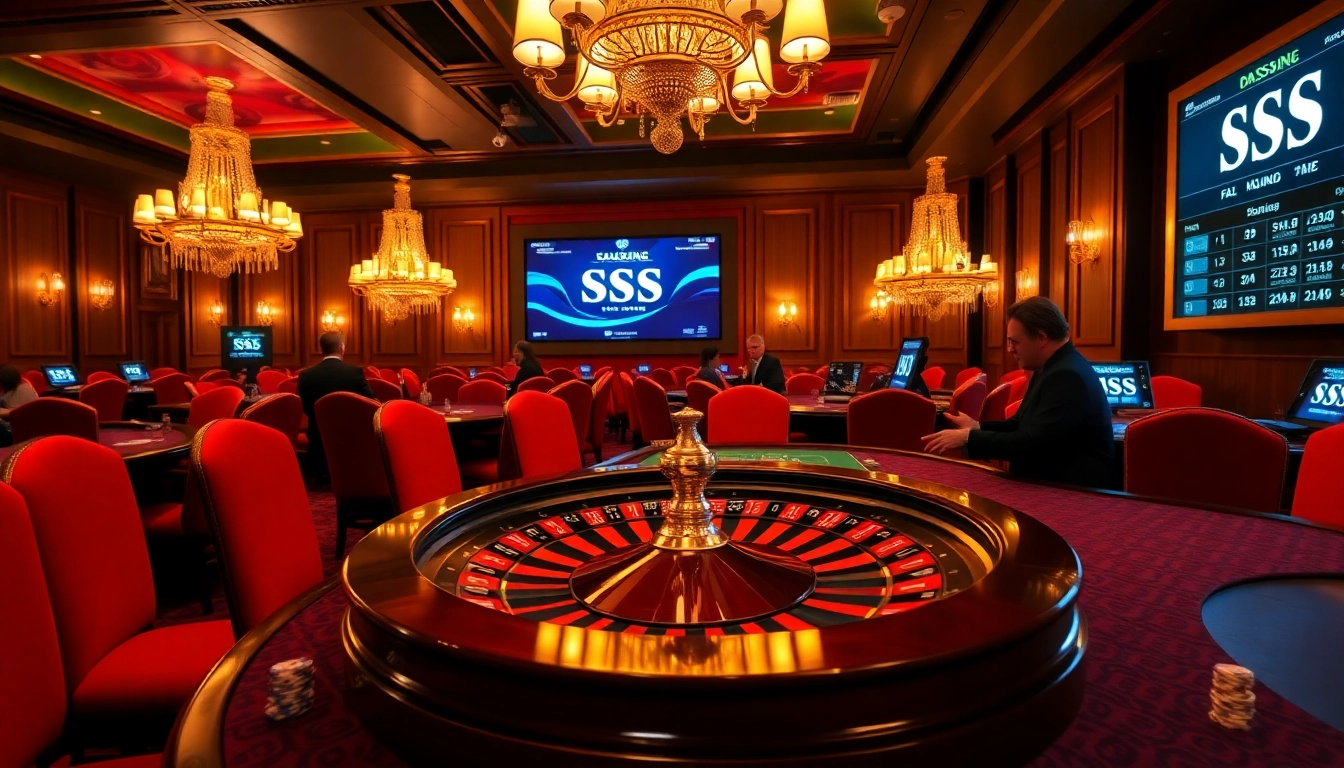Exciting S8 casino scene with roulette, players, and vibrant chips in a luxurious setting.
