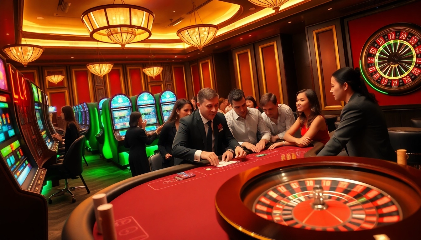 Experience the excitement of MM88 ZO at a high-stakes poker game in a vibrant casino.