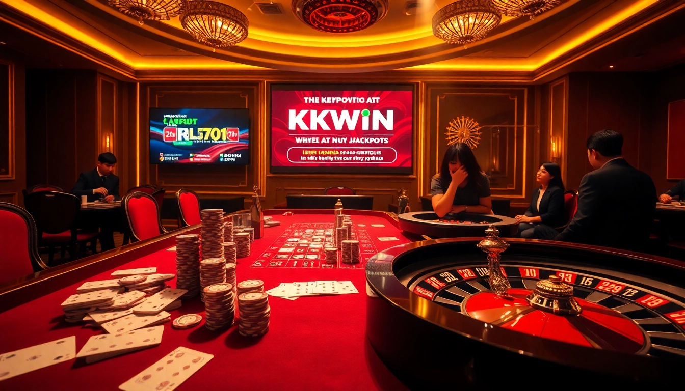 Experience the excitement of kkwin 03 at a luxurious casino with engaging gaming tables and vibrant promotions.
