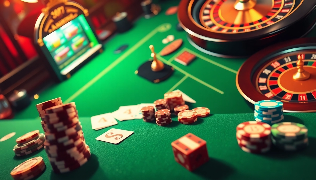 Engage in thrilling casino action at https://ok365vi.net/ with vibrant card games and exciting poker chips.