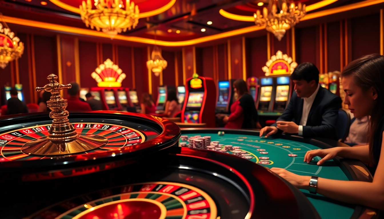 Experience the thrilling atmosphere of uu88.casa with vibrant poker chips and a luxurious roulette wheel.