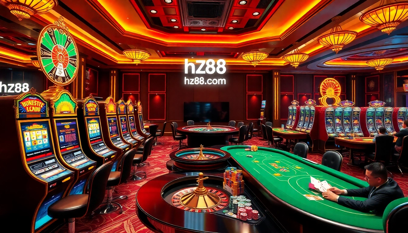 Experience the thrill of gaming with high stakes at hz88.com featuring poker and slot machines.
