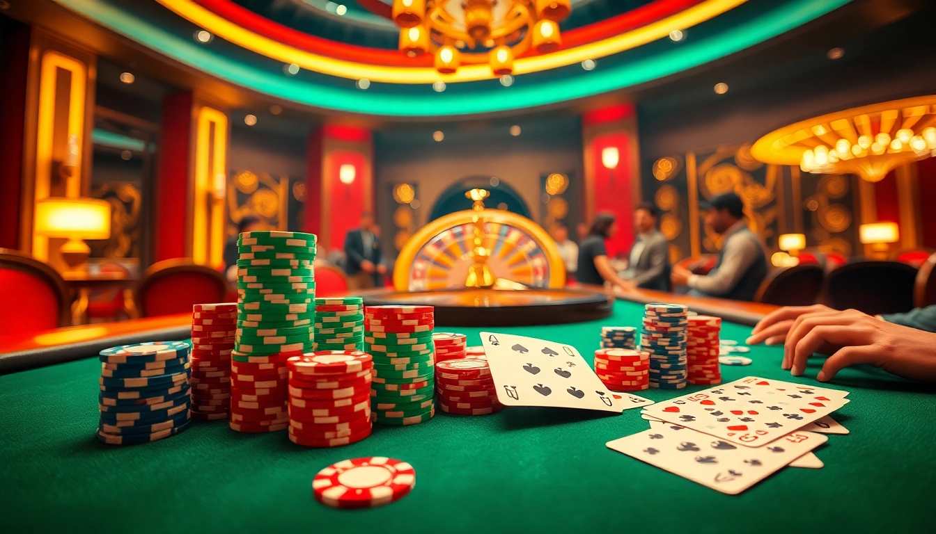 Players engage in a high-stakes poker game, highlighting the excitement of gambling with the phrase Nếu như vậy bám vào đây.