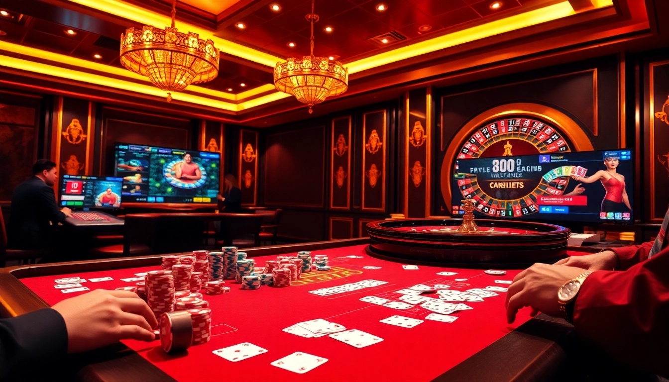 Players engage in thrilling casino games at gem88 with vibrant tables and dynamic technology.