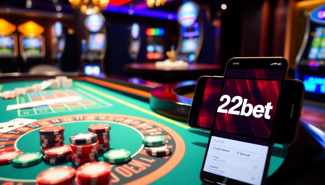 Engaging gamblers with 22bet's dynamic online betting experience at a casino.