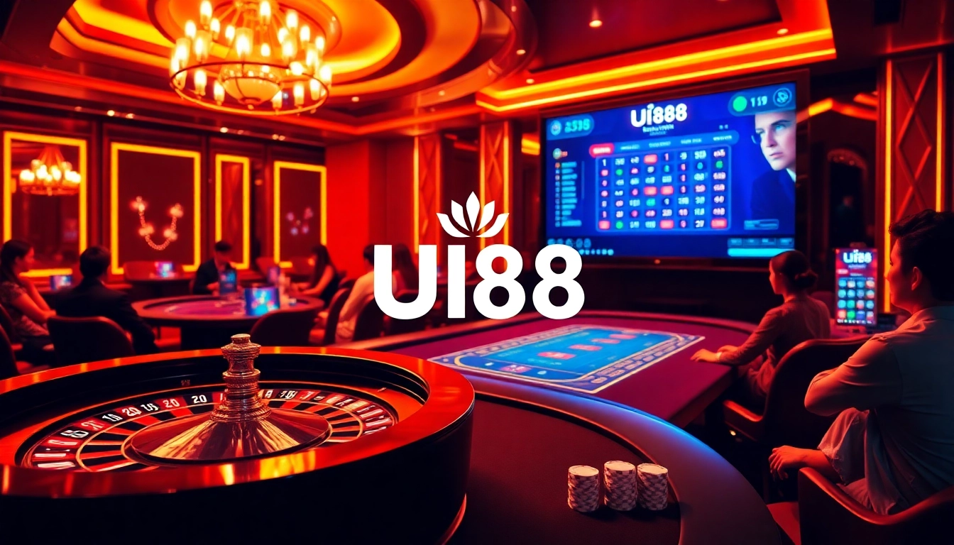 Players engaging with the UU88 online casino, showcasing vibrant table games and excitement.