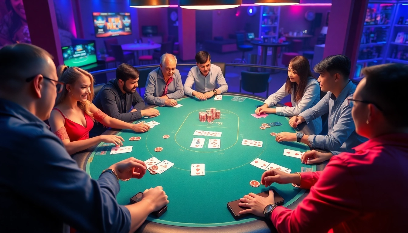 Exciting gameplay scene featuring players engaging in game bài at a virtual card table.