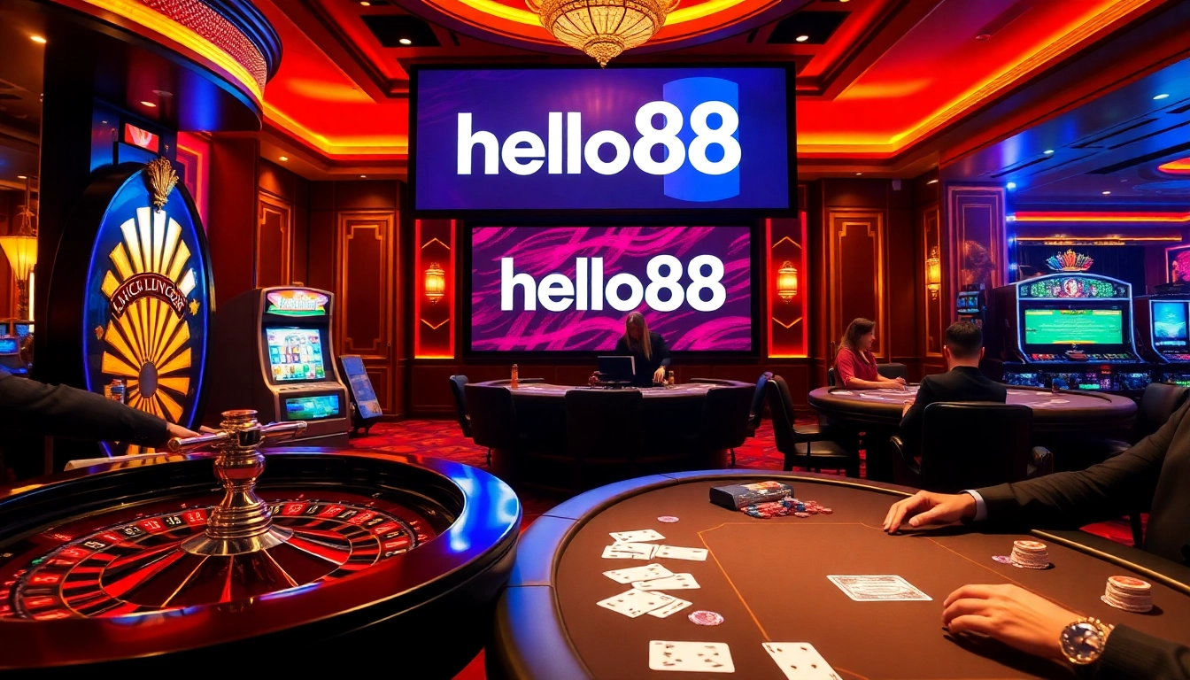 Experience a thrilling casino atmosphere at hello88 with engaging games and luxurious decor.
