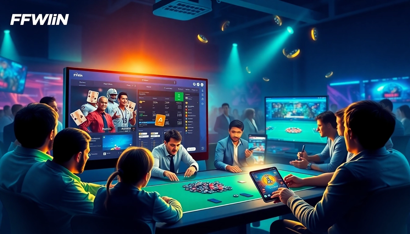 Players enjoying diverse online games on the FFWIN platform, showcasing excitement and engagement.