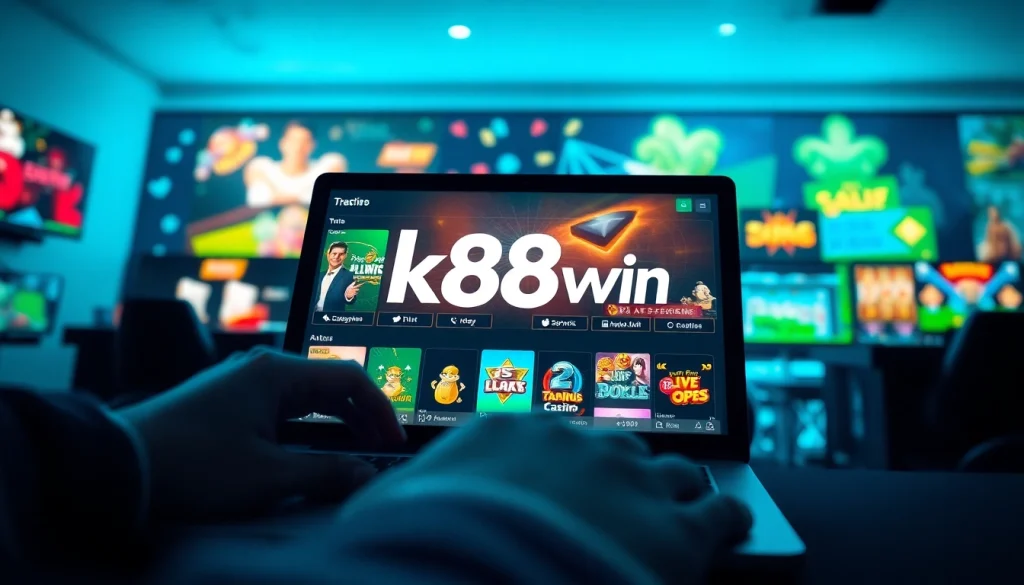 K88win online gaming interface showcasing sports betting and casino options.