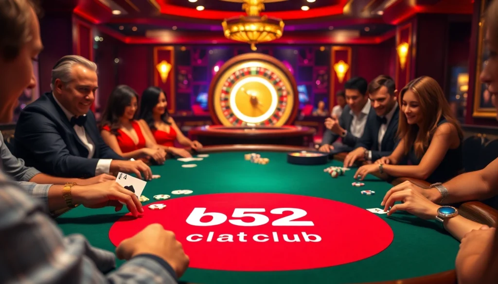 Experience the thrill of winning at b52club poker with colorful chips and vibrant casino decor.