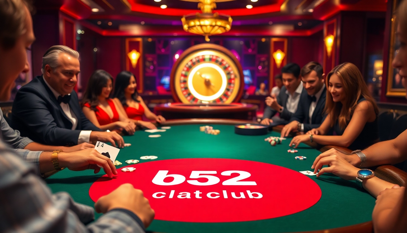 Experience the thrill of winning at b52club poker with colorful chips and vibrant casino decor.