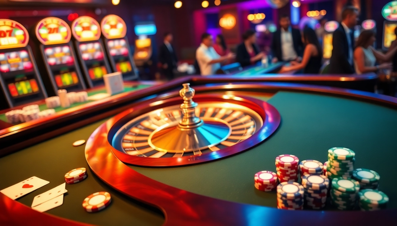 Experience the thrill of BDTK66 at an upscale casino with a roulette table spinning excitement.