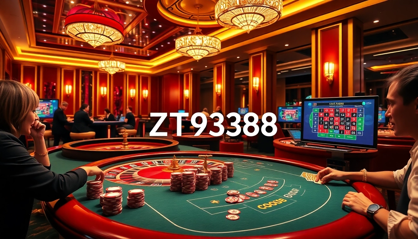 Engaging gamblers at ZT9398 as they play poker in a vibrant casino atmosphere.