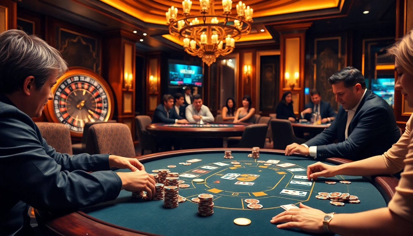 Experience high-stakes excitement at https://888vi.biz/ with poker chips and cards on a luxurious table.