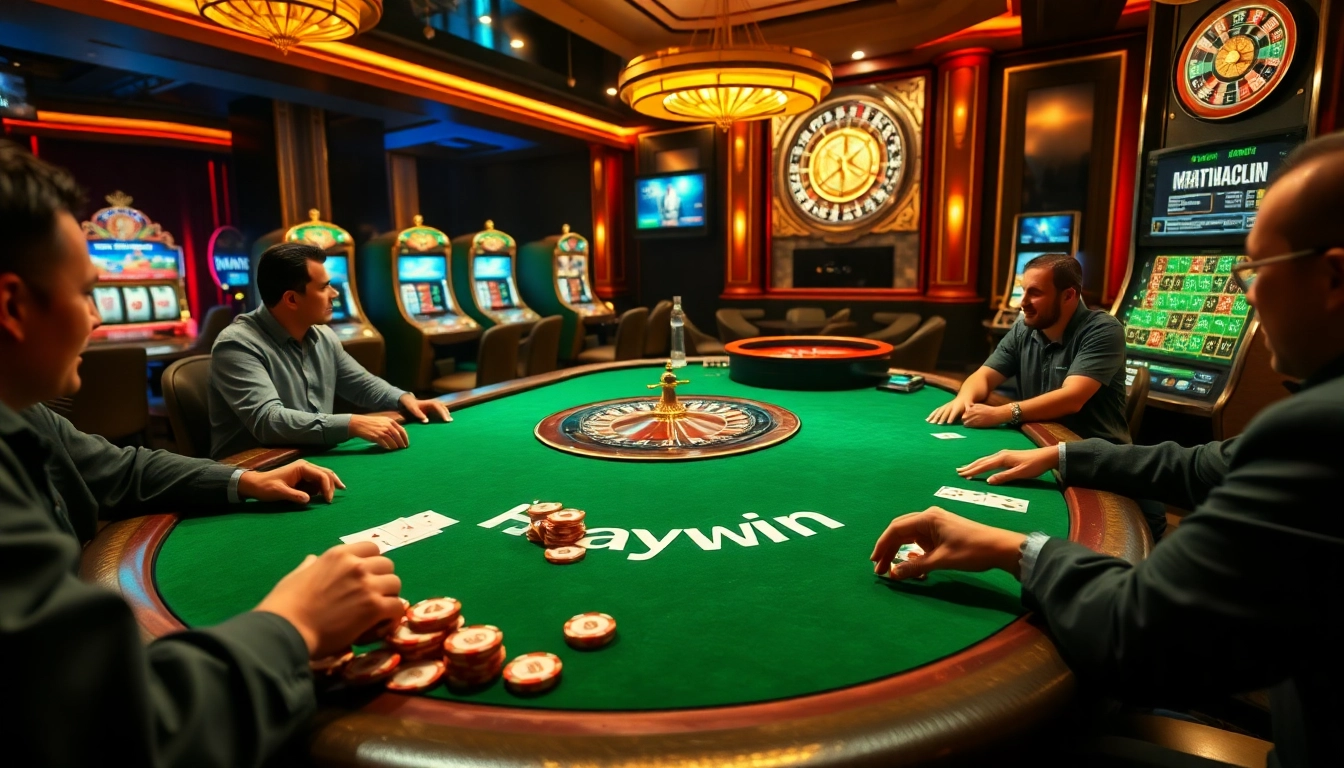 Haywin-themed poker scene with high-stakes players and vibrant casino details