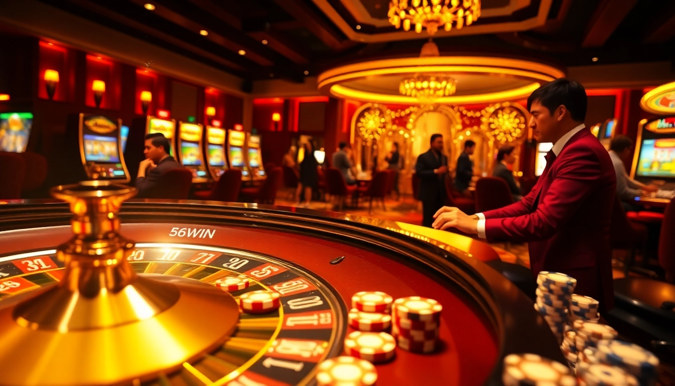Experience the excitement of 56WIN with vibrant casino tables and thrilling games.