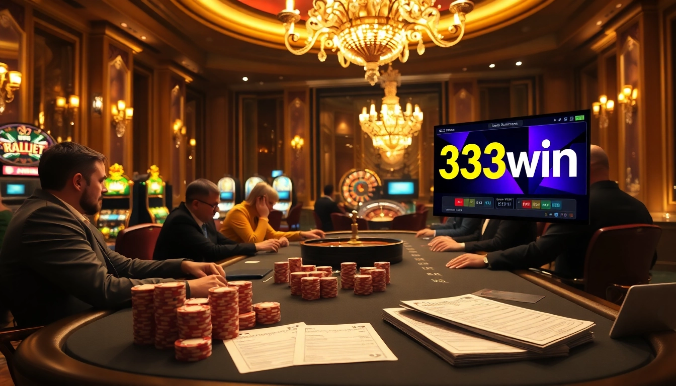 Experience an elegant poker game featuring 33win chips and casino glamour.